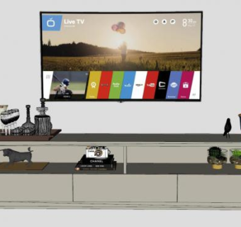 电视机电视柜SU模型下载_sketchup草图大师SKP模型