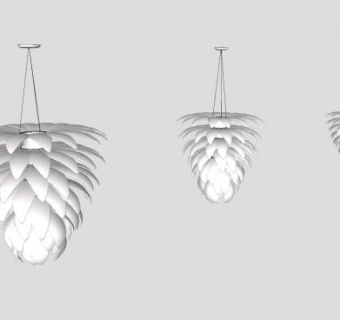 松果形状吊灯灯具SU模型下载_sketchup草图大师SKP模型