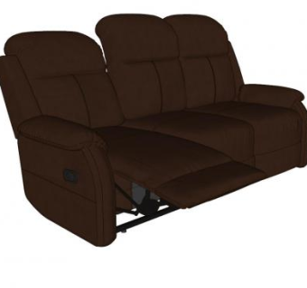 3人座皮革躺椅沙发SU模型下载_sketchup草图大师SKP模型