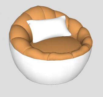 休闲蛋蛋椅沙发凳SU模型下载_sketchup草图大师SKP模型
