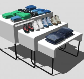 服装店的促销柜鞋子SU模型下载_sketchup草图大师SKP模型