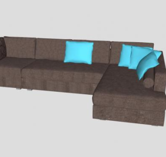 转角沙发L形沙发SU模型下载_sketchup草图大师SKP模型