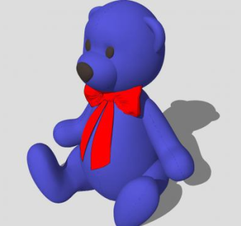 泰迪熊布娃娃SU模型下载_sketchup草图大师SKP模型