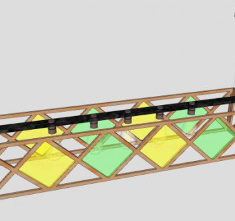 长条方形吊灯SU模型下载_sketchup草图大师SKP模型