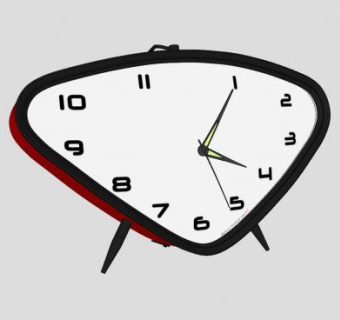 三角小闹钟时钟SU模型下载_sketchup草图大师SKP模型