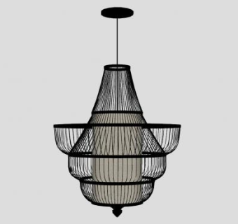 现代工艺装饰吊灯SU模型下载_sketchup草图大师SKP模型