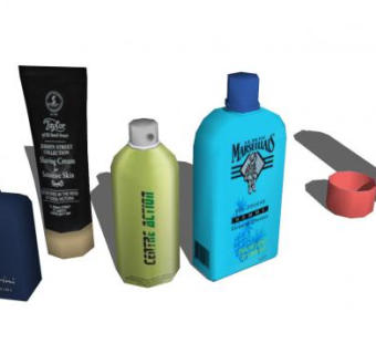 沐浴露洗发液洗面乳SU模型下载_sketchup草图大师SKP模型