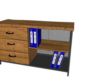 矮柜办公柜文件夹SU模型下载_sketchup草图大师SKP模型