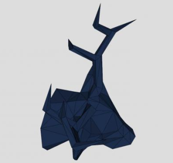 小鹿抽象雕塑工艺品SU模型下载_sketchup草图大师SKP模型