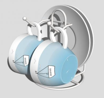 碟子架碗架SU模型下载_sketchup草图大师SKP模型