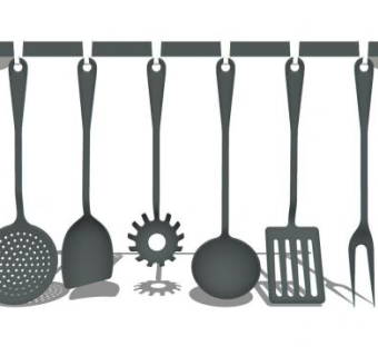 厨房厨具锅铲SU模型下载_sketchup草图大师SKP模型