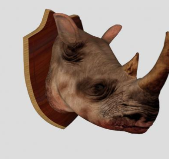 犀牛头墙装饰SU模型下载_sketchup草图大师SKP模型