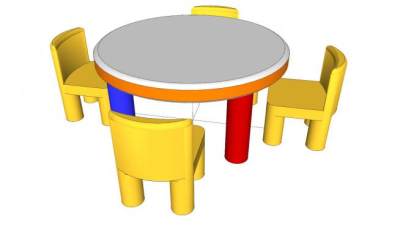 幼儿园儿童桌凳桌椅SU模型下载_sketchup草图大师SKP模型