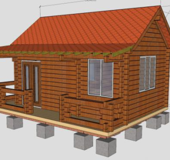 小木屋设计SU模型下载_sketchup草图大师SKP模型