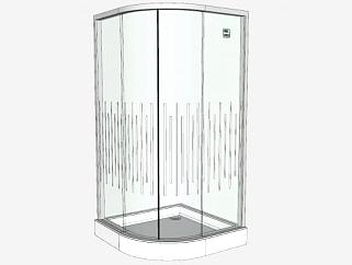 浴室间淋浴隔断SU模型下载_sketchup草图大师SKP模型