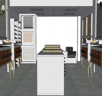 装饰墙纸壁纸店SU模型下载_sketchup草图大师SKP模型