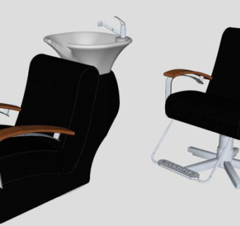 旋转洗头椅SU模型下载_sketchup草图大师SKP模型