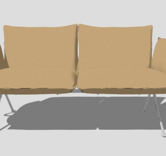 现代2人座的沙发SU模型下载_sketchup草图大师SKP模型