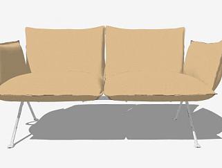 现代2人座的沙发SU模型下载_sketchup草图大师SKP模型