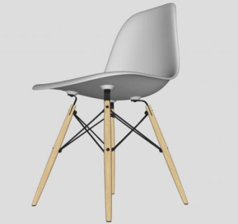 白色的宜家座椅靠背椅SU模型下载_sketchup草图大师SKP模型