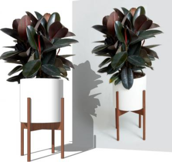 高脚花架花盆SU模型下载_sketchup草图大师SKP模型