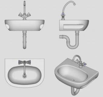 洗手台洗手池SU模型下载_sketchup草图大师SKP模型