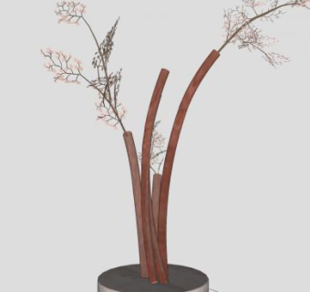 现代装饰插花花瓶SU模型下载_sketchup草图大师SKP模型