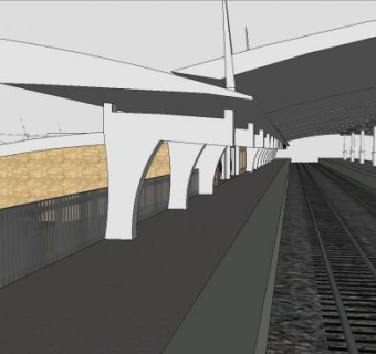 火车站站台SU模型