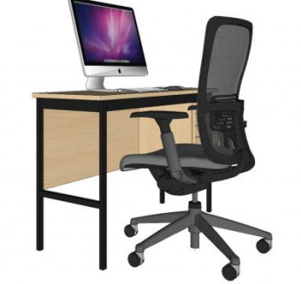 简易电脑桌椅SU模型下载_sketchup草图大师SKP模型