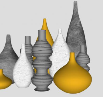 室内装饰花瓶SU模型下载_sketchup草图大师SKP模型