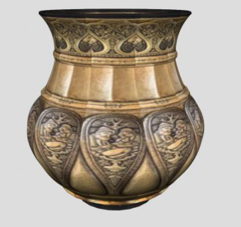 欧式铜器花瓶SU模型下载_sketchup草图大师SKP模型