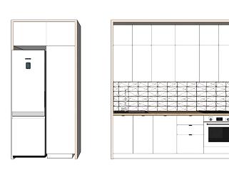 厨房橱柜冰箱家具SU模型下载_sketchup草图大师SKP模型