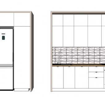 厨房橱柜冰箱家具SU模型下载_sketchup草图大师SKP模型