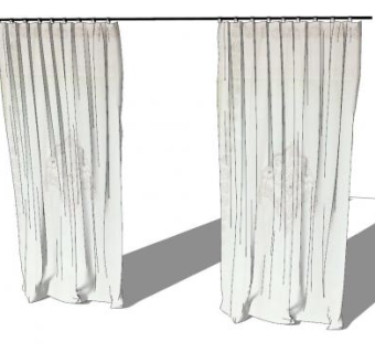 布艺窗帘带杆SU模型下载_sketchup草图大师SKP模型