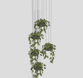 吊篮装饰植物SU模型下载_sketchup草图大师SKP模型