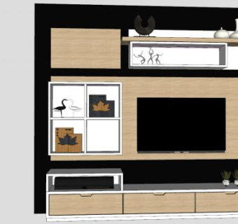 电视柜家具工艺品人型SU模型下载_sketchup草图大师SKP模型