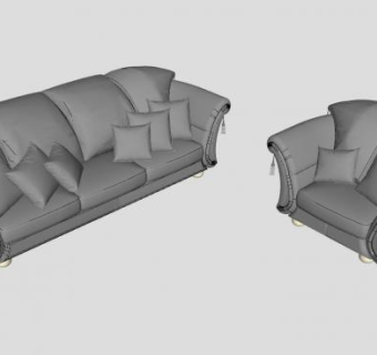 现代简约沙发家具SU模型下载_sketchup草图大师SKP模型
