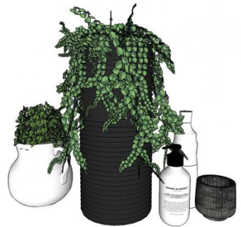 装饰花盆花瓶SU模型下载_sketchup草图大师SKP模型