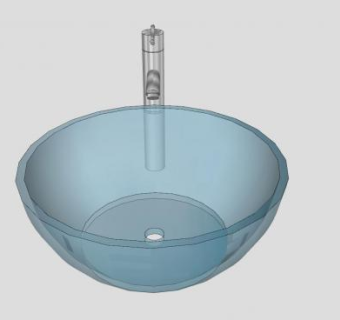 玻璃洗手台SU模型下载_sketchup草图大师SKP模型