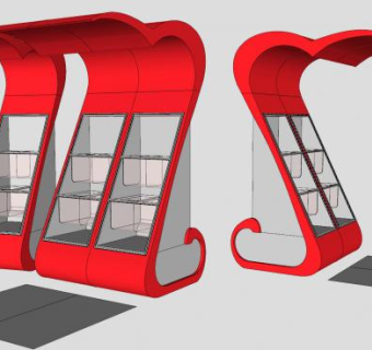 创意蛋糕柜展柜SU模型下载_sketchup草图大师SKP模型