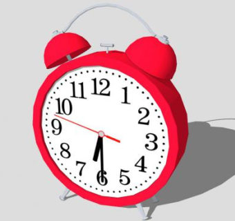 红色机械小闹钟SU模型下载_sketchup草图大师SKP模型