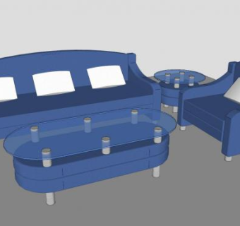 地中海沙发茶几家具SU模型下载_sketchup草图大师SKP模型