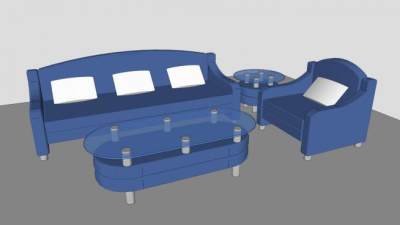 地中海沙发茶几家具SU模型下载_sketchup草图大师SKP模型