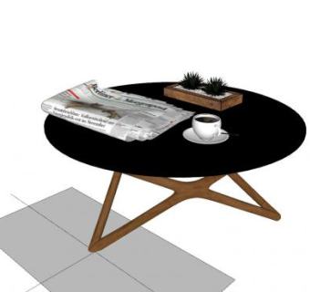 小圆桌子咖啡桌SU模型下载_sketchup草图大师SKP模型