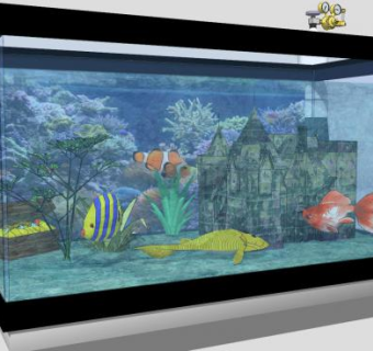 金鱼缸水族馆SU模型下载_sketchup草图大师SKP模型