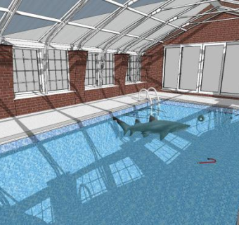 室内游泳池SU模型下载_sketchup草图大师SKP模型