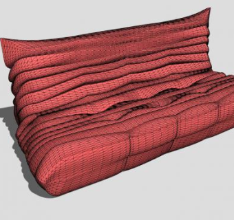 现代红色小沙发SU模型下载_sketchup草图大师SKP模型