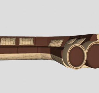 皮革L型沙发SU模型下载_sketchup草图大师SKP模型