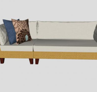 简单的藤沙发SU模型下载_sketchup草图大师SKP模型