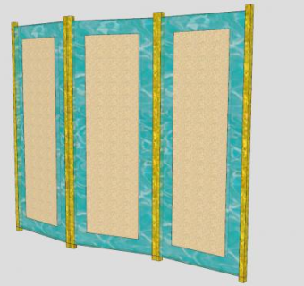 屏风隔断SU模型下载_sketchup草图大师SKP模型